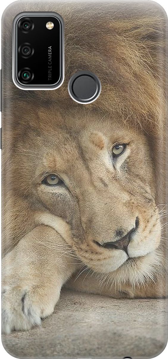 

Силиконовый чехол на Honor 9A с принтом "Спокойный лев", Желтый;оранжевый, 278