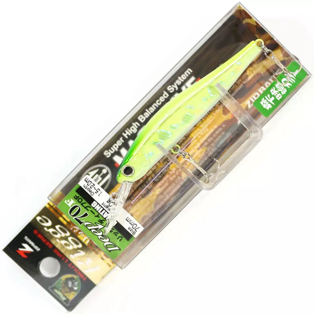 

Воблер Zip Baits Rigge Deep 70F 5 г, 70 мм, 317 E.M/Shiny Lime, 1 шт, Rigge Deep 70F