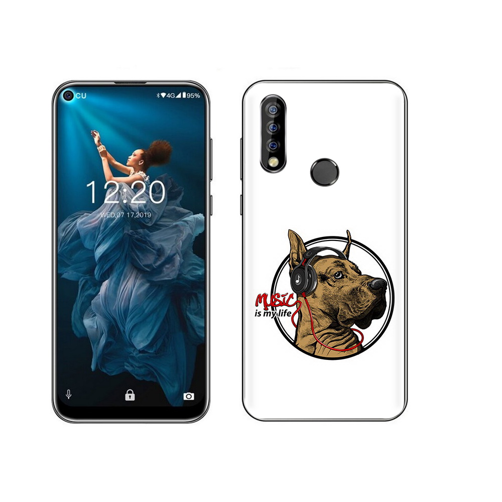 

Чехол MyPads Tocco для Oukitel C17 Pro музыкальная собака, Прозрачный, Tocco