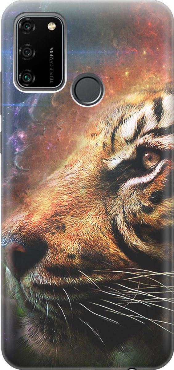 

Силиконовый чехол на Honor 9A с принтом "Космический тигр", Оранжевый;синий, 175