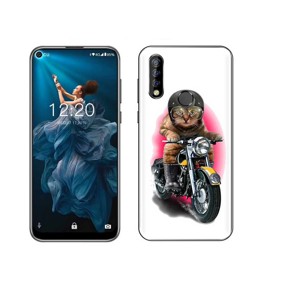 

Чехол MyPads Tocco для Oukitel C17 Pro мото-кот, Прозрачный, Tocco