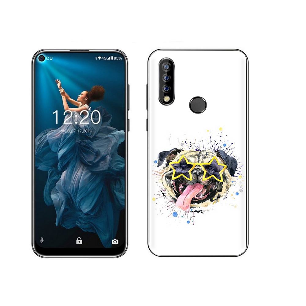 

Чехол MyPads Tocco для Oukitel C17 Pro мопс боксер, Прозрачный, Tocco