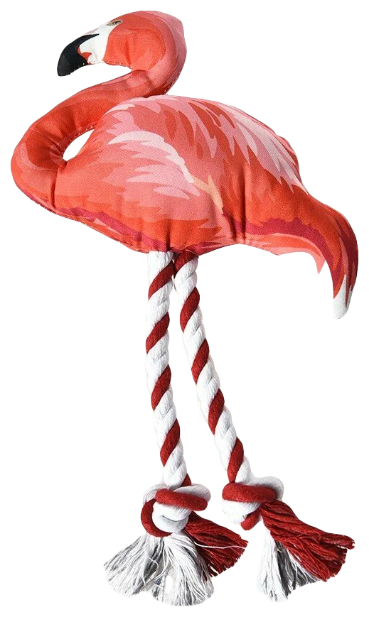 Игрушка для собак Foxie Flamingo, с веревочными ногами, розовый, 22x33 см