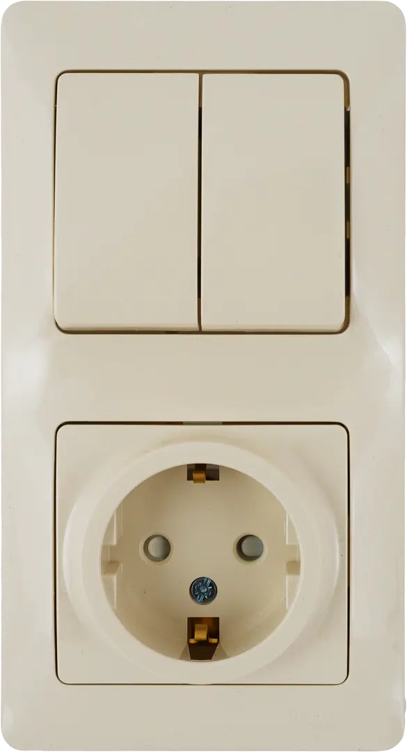 фото Блок выключатель с розеткой встраиваемый schneider electric glossa 2 клавиши с заземлением systeme electric