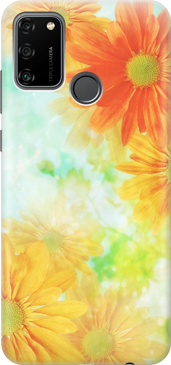

Силиконовый чехол на Honor 9A с принтом "Оранжевые цветы", Желтый;зеленый, 278