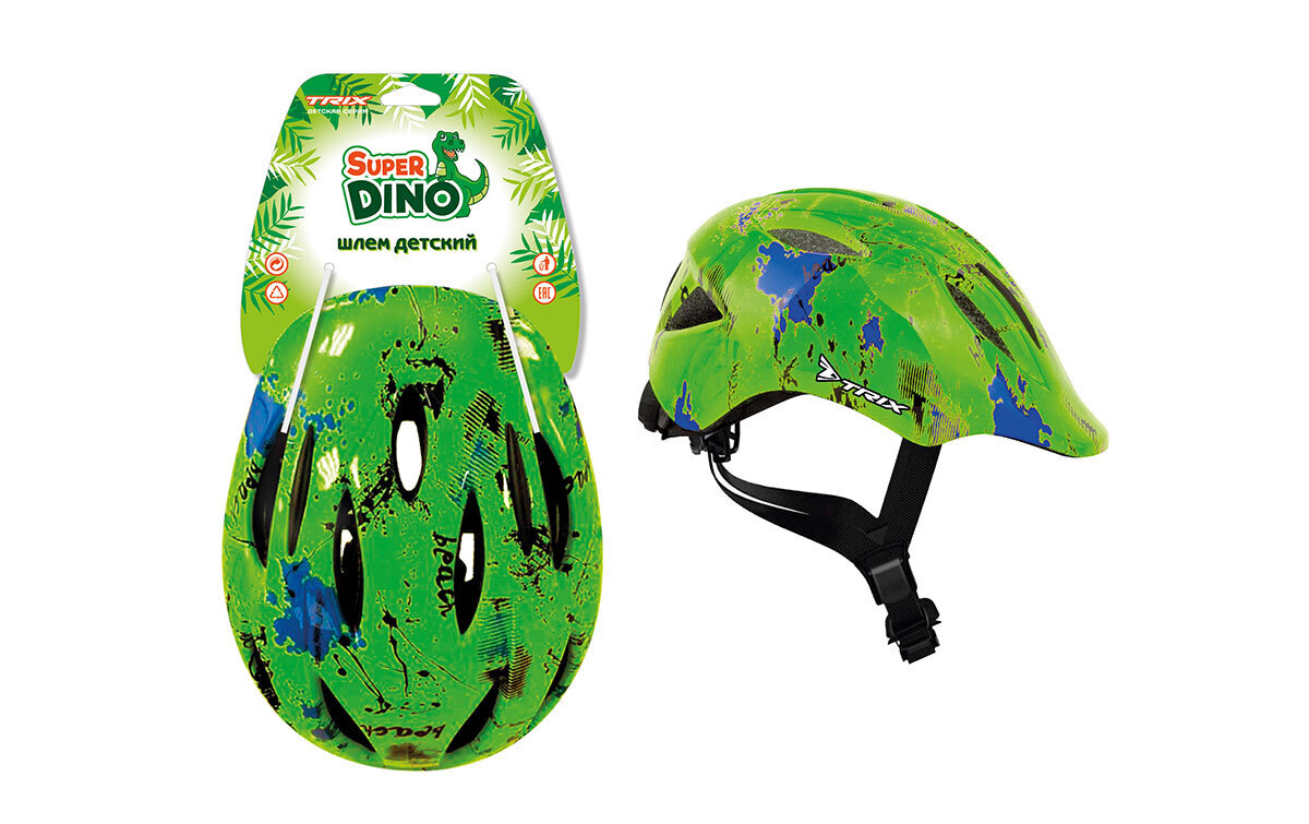 Шлем TRIX Super Dino детский кросс-кантри 11 отверстий регулировка обхвата S 52-54см In Mo