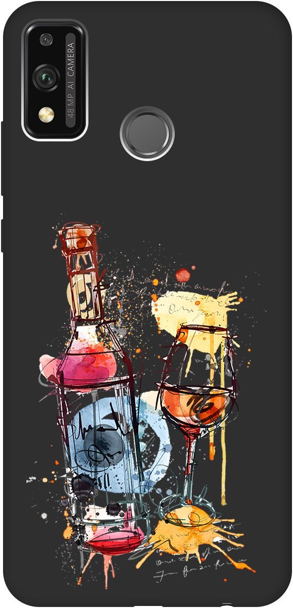 

Матовый чехол на Honor 9X Lite с принтом "Aquarelle Wine" черный, 243