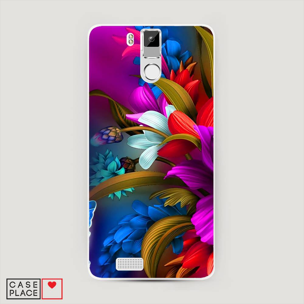 

Чехол на Oukitel K6000 Pro "Фантастические цветы", Фиолетовый;красный;синий, 230150-2