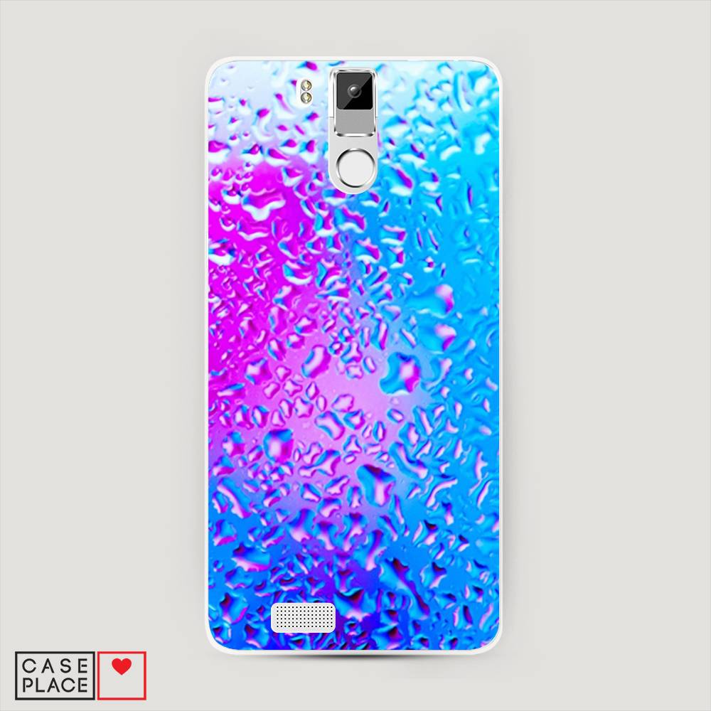 

Чехол на Oukitel K6000 Pro "Капли на стекле", Голубой;розовый, 230150-3