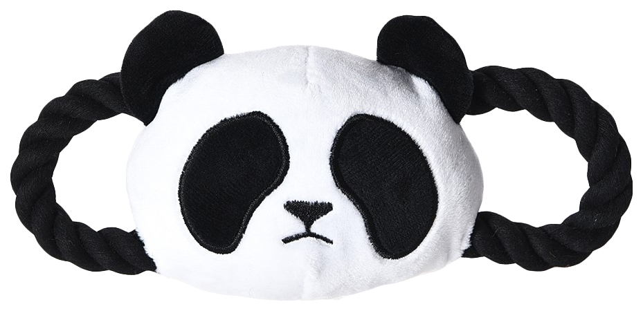 

Игрушка для собак Foxie Panda, Тяни-толкай с пищалкой, черный, 20,5x8,5 см