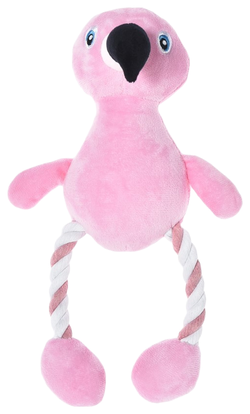 Игрушка для собак Foxie Pink Flamingo, с веревочными ногами, розовый, 35x20 см