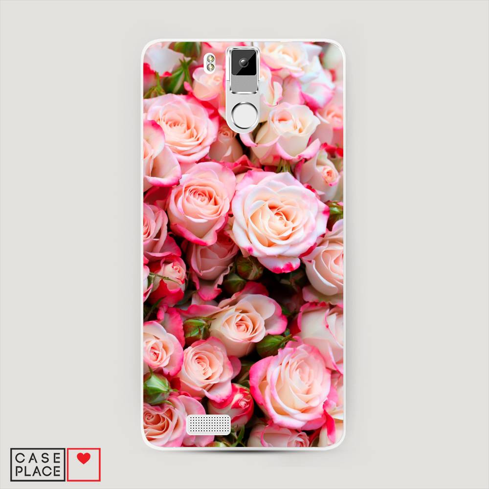 

Чехол на Oukitel K6000 Pro "Много роз", Розовый, 230150-2
