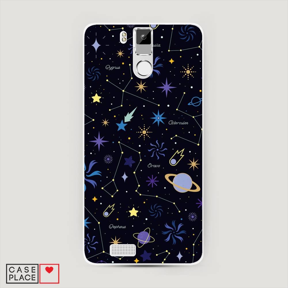 

Чехол на Oukitel K6000 Pro "Цветной космос", Желтый, 230150-2