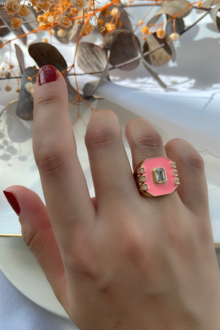 

Кольцо из латуни с эмалью/стеклом My Joyas Design JY748 (доставка из-за рубежа), JY748