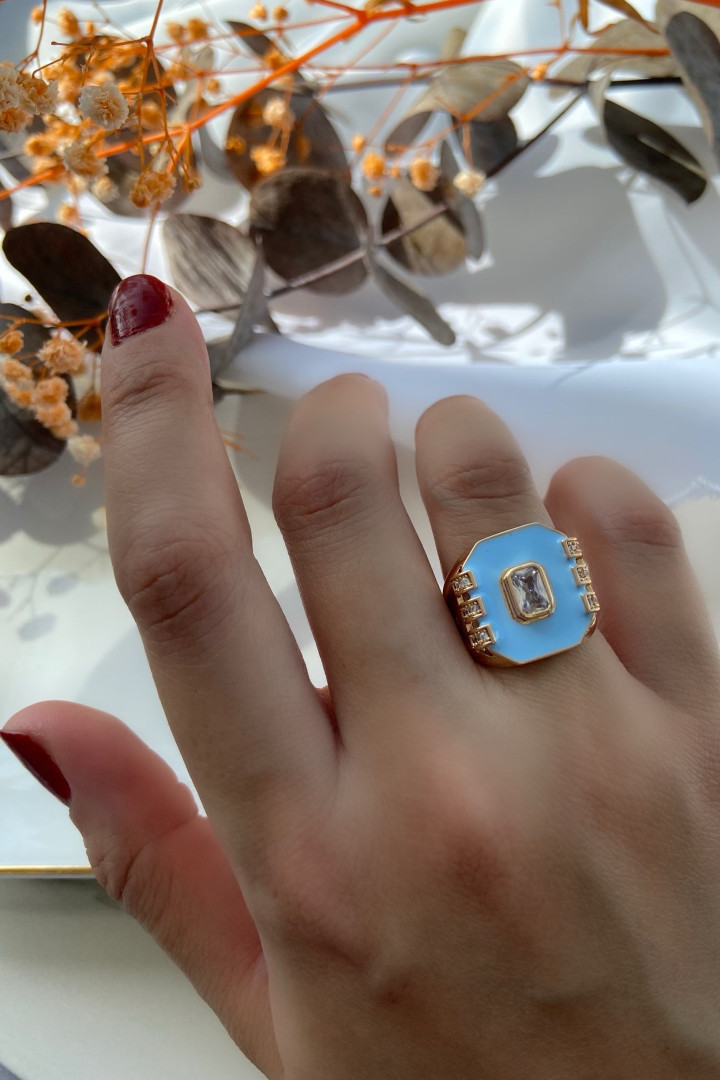 

Кольцо из латуни с эмалью/стеклом My Joyas Design JY747 (доставка из-за рубежа), JY747