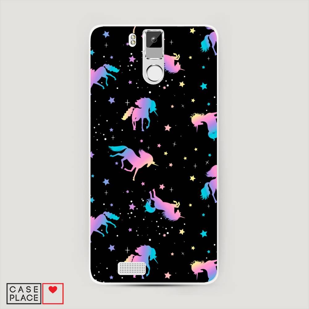 

Чехол на Oukitel K6000 Pro "Единороги градиент", Черный;розовый;голубой, 230150-1