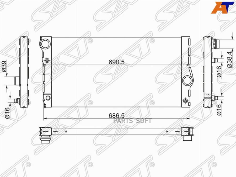 

Sat Радиатор Bmw 5-Series F10/F11 10-/7-Series F01/F02 08-