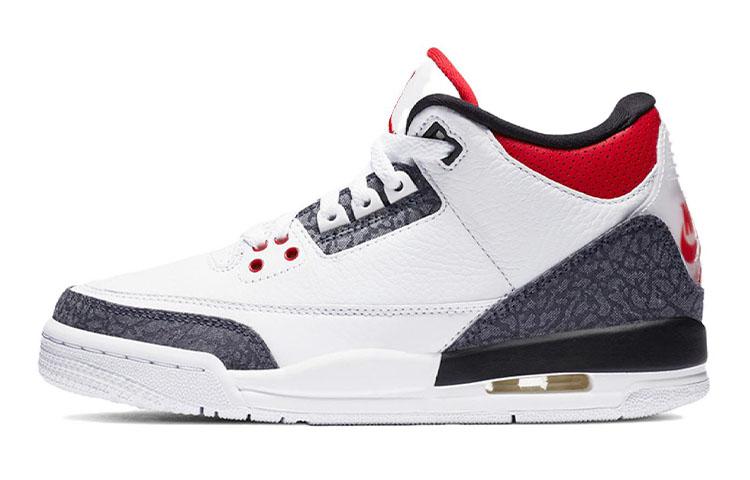 

Кеды унисекс Jordan Air Jordan 3 Retro SE Denim Fire Red GS белые 38 EU, Белый, Air Jordan 3 Retro SE Denim Fire Red GS