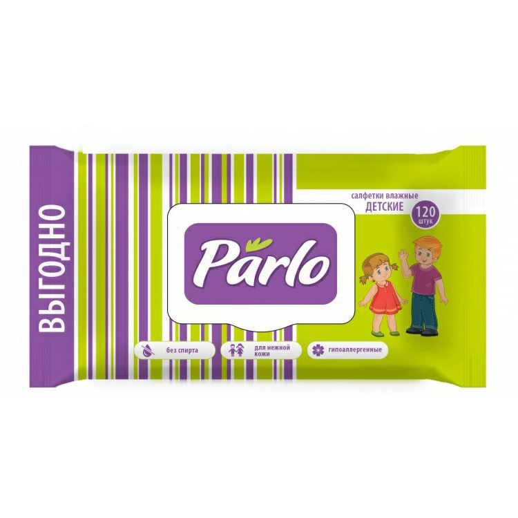 Салфетки влажные для детей Parlo гипоаллергенные 120 шт