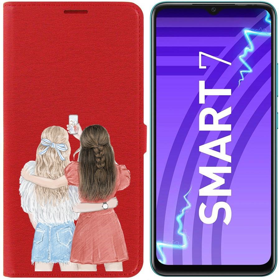 

Чехол-книжка Krutoff Eco Book для Infinix Smart 7 Лучшие подруги (красный)
