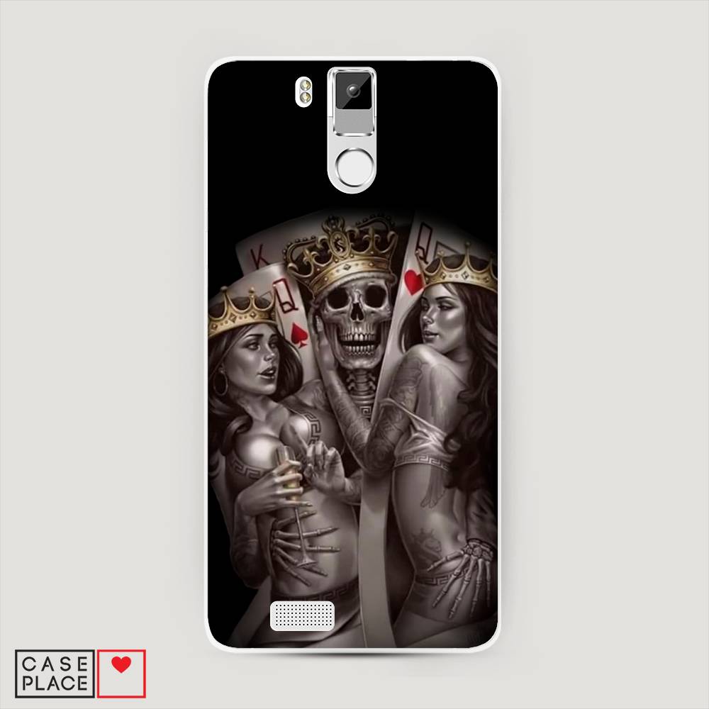 

Чехол на Oukitel K6000 Pro "Карты король и королевы", Серый;желтый, 230150-6
