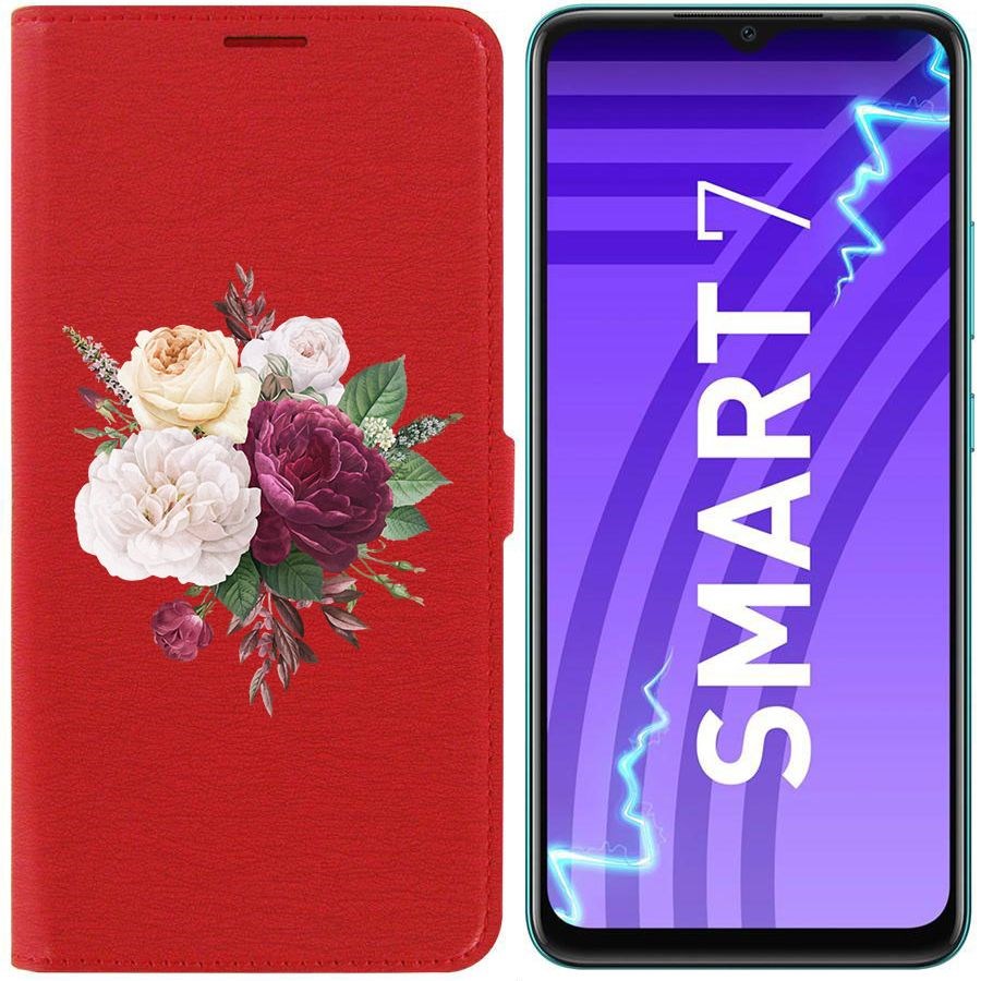 

Чехол-книжка Krutoff Eco Book для Infinix Smart 7 Цветочная композиция (красный)
