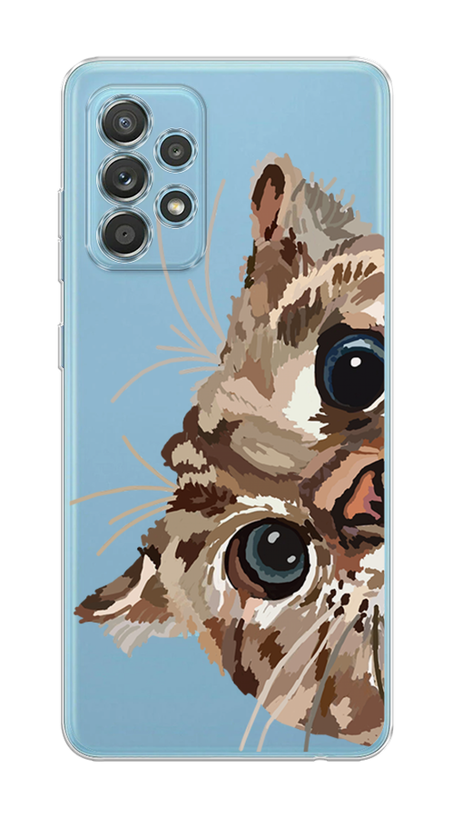 

Чехол на Samsung Galaxy A33 5G "Любопытный кот", Коричневый;синий;черный, 2104450-1
