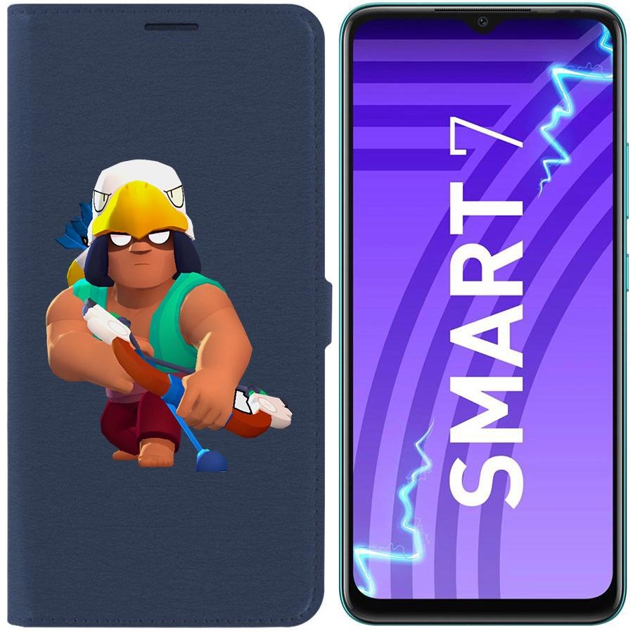 

Чехол-книжка Krutoff Eco Book для Infinix Smart 7 Brawl Stars-Бо (синий)