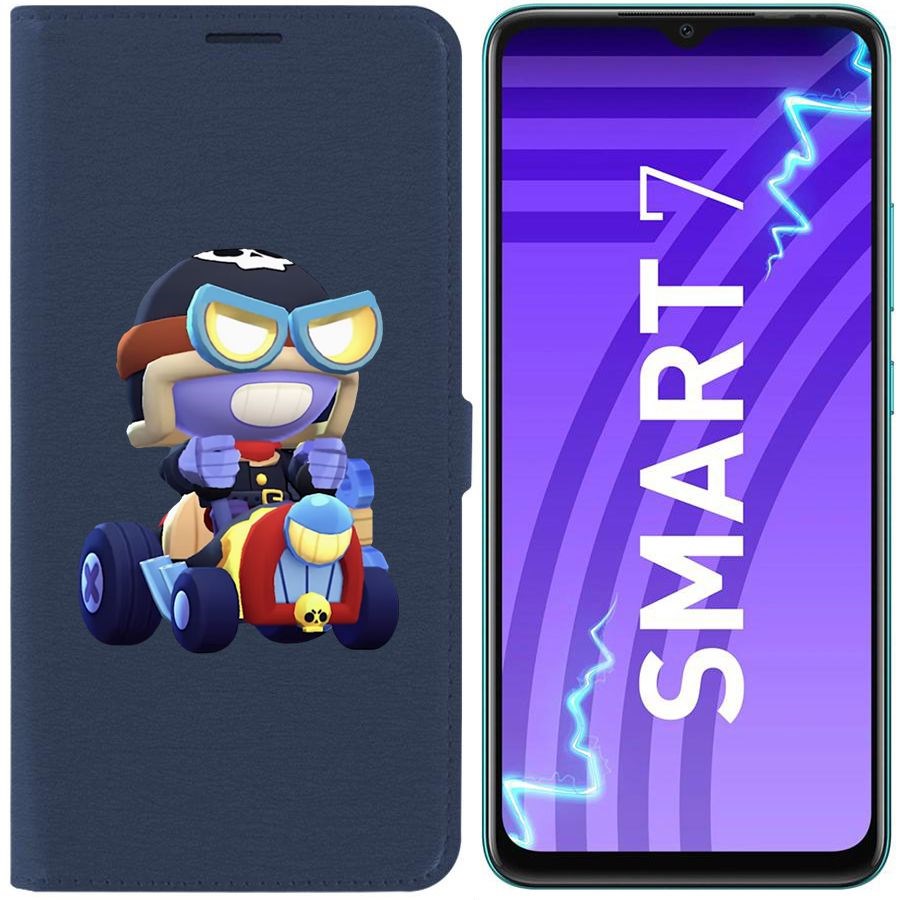 

Чехол-книжка Krutoff Eco Book для Infinix Smart 7 Brawl Stars-Безумный Карл (синий)