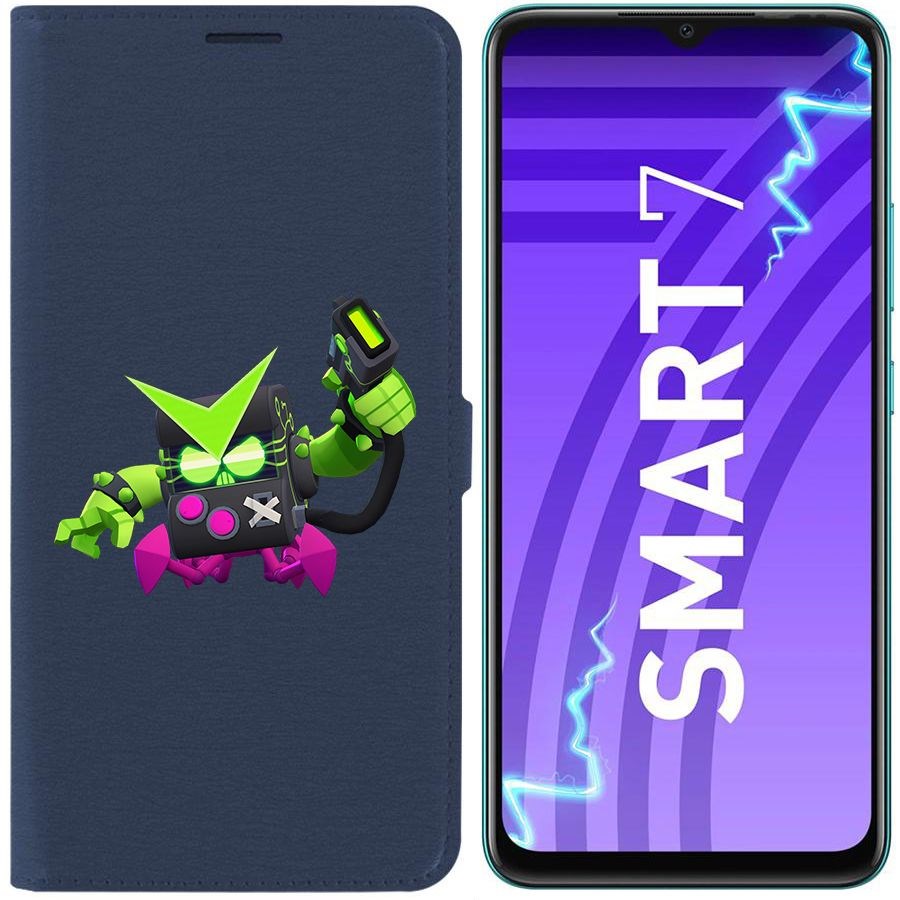 

Чехол-книжка Krutoff Eco Book для Infinix Smart 7 Brawl Stars-Вирус 8-БИТ (синий)