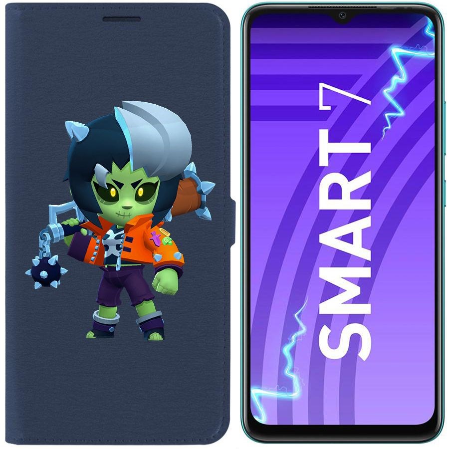 

Чехол-книжка Krutoff Eco Book для Infinix Smart 7 Brawl Stars-ЗомБиби (синий)
