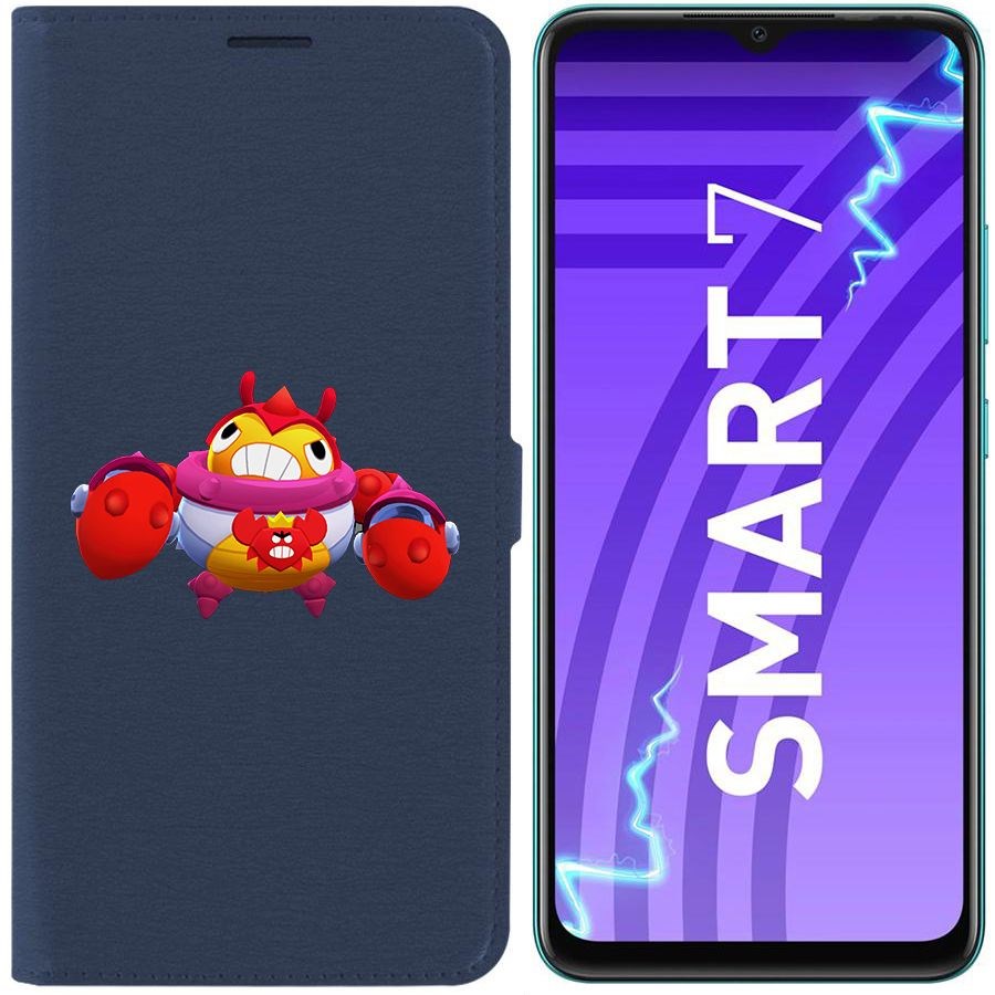 

Чехол-книжка Krutoff Eco Book для Infinix Smart 7 Brawl Stars-Краб Тик (синий)