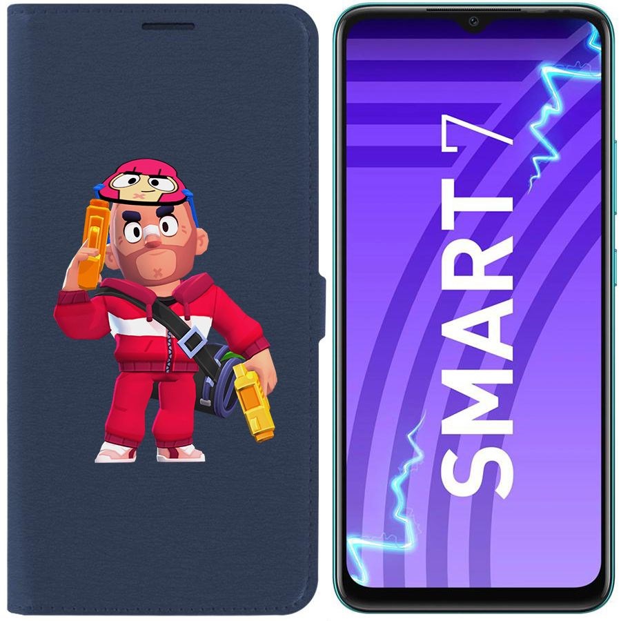 

Чехол-книжка Krutoff Eco Book для Infinix Smart 7 Brawl Stars-Красавчик Кольт (синий)