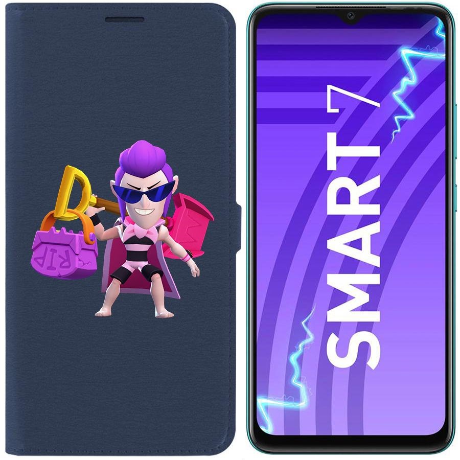 

Чехол-книжка Krutoff Eco Book для Infinix Smart 7 Brawl Stars-Пляжный Мортис (синий)