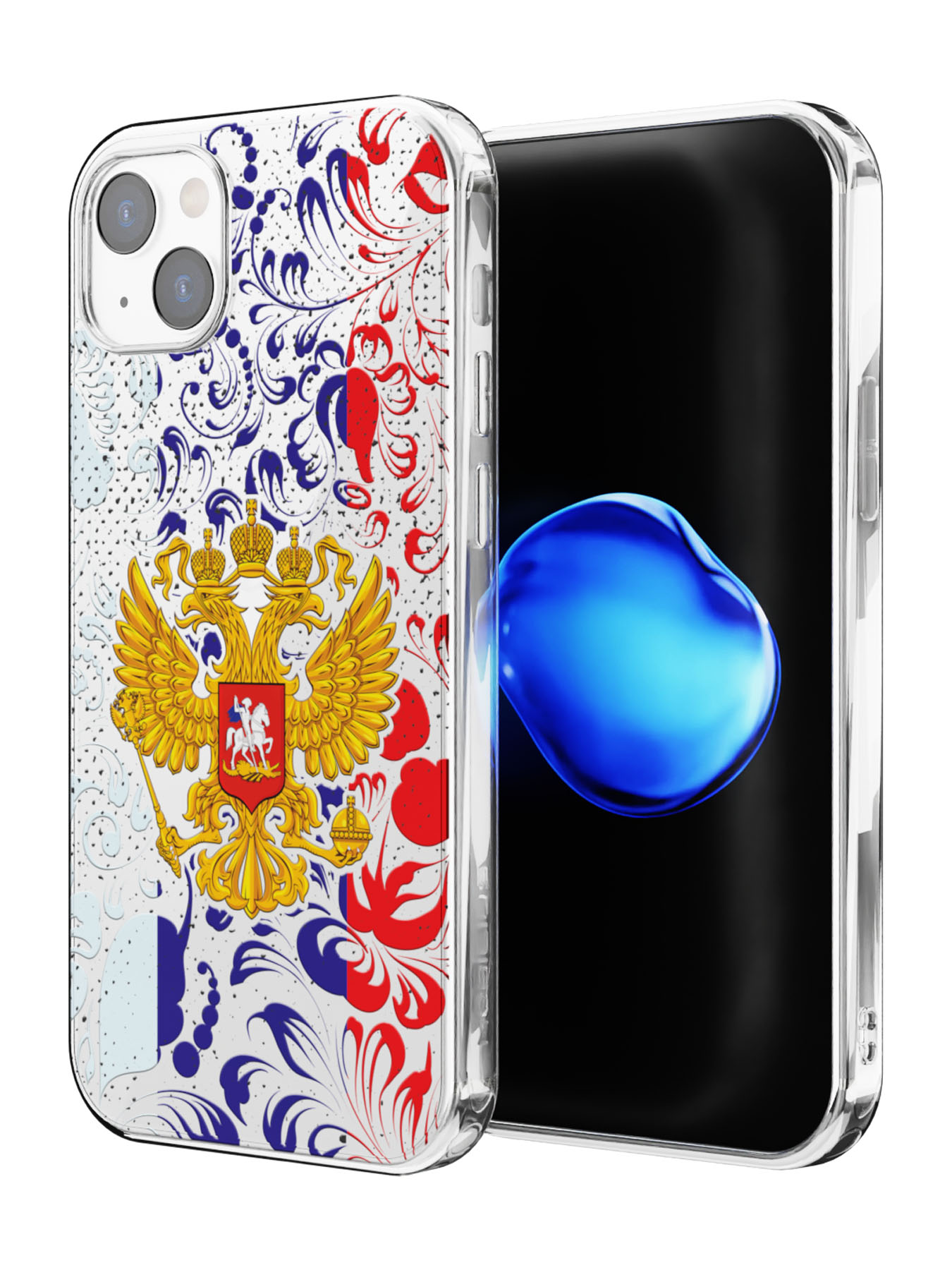 Чехол Mcover для iPhone 14 Plus, противоударный, Герб Российской Федерации