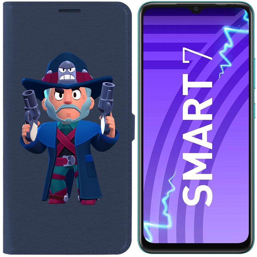 

Чехол-книжка Krutoff Eco Book для Infinix Smart 7 Brawl Stars-Стрелок Кольт (синий)