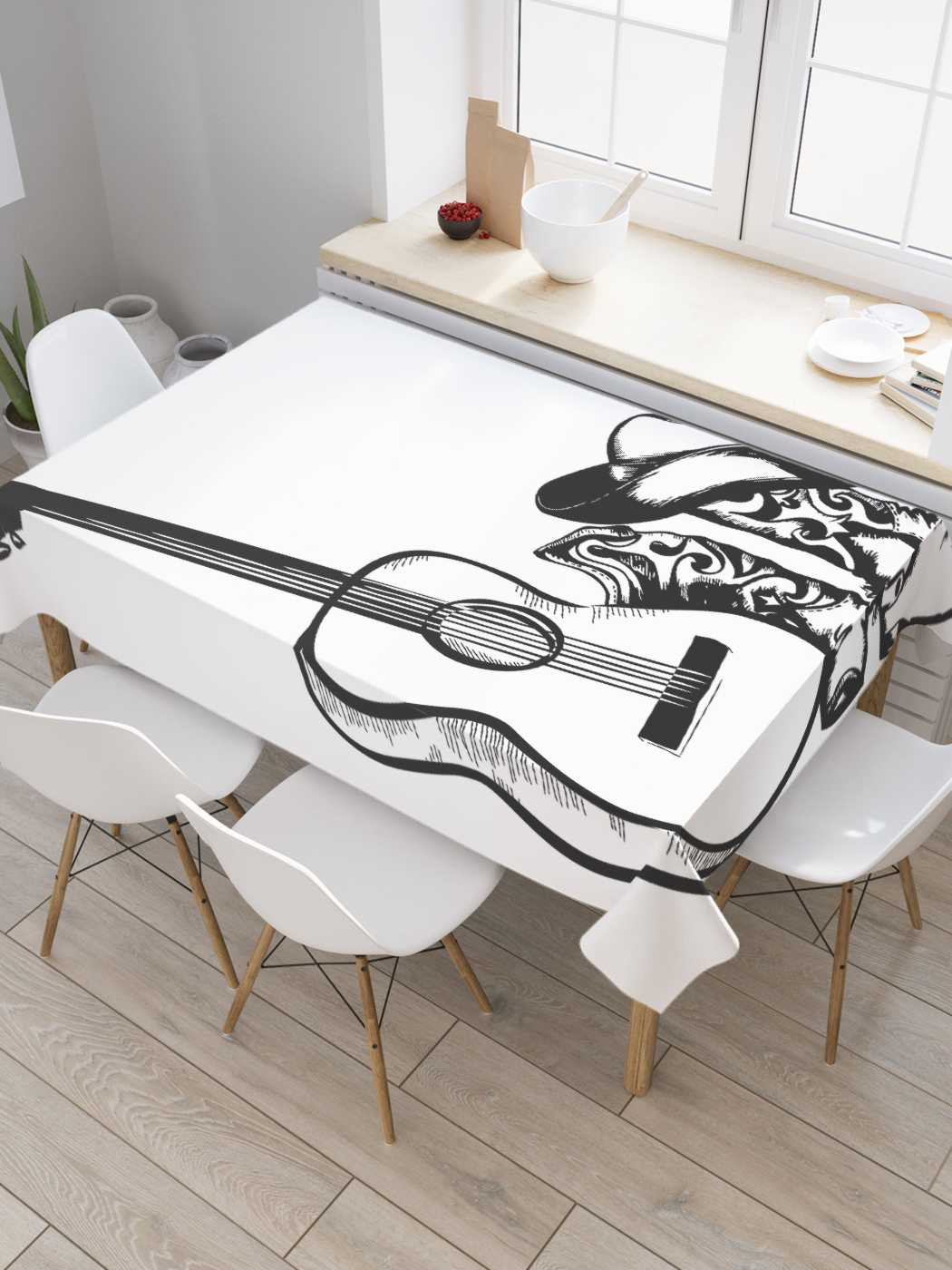 

Скатерть прямоугольная JoyArty "Ковбойская гитара" из оксфорда, 180x145 см, Серый, Ковбойская гитара