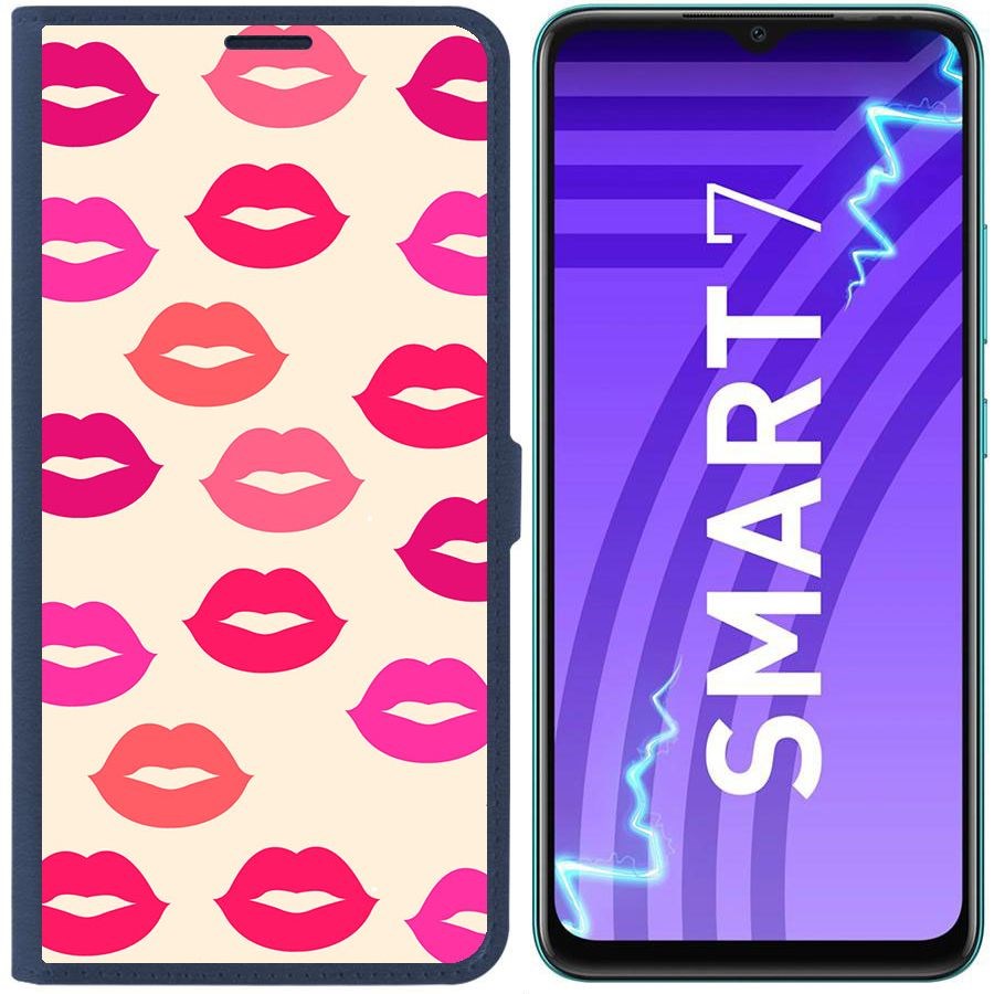 

Чехол-книжка Krutoff Eco Book для Infinix Smart 7 Губы паттерн 1 (синий)