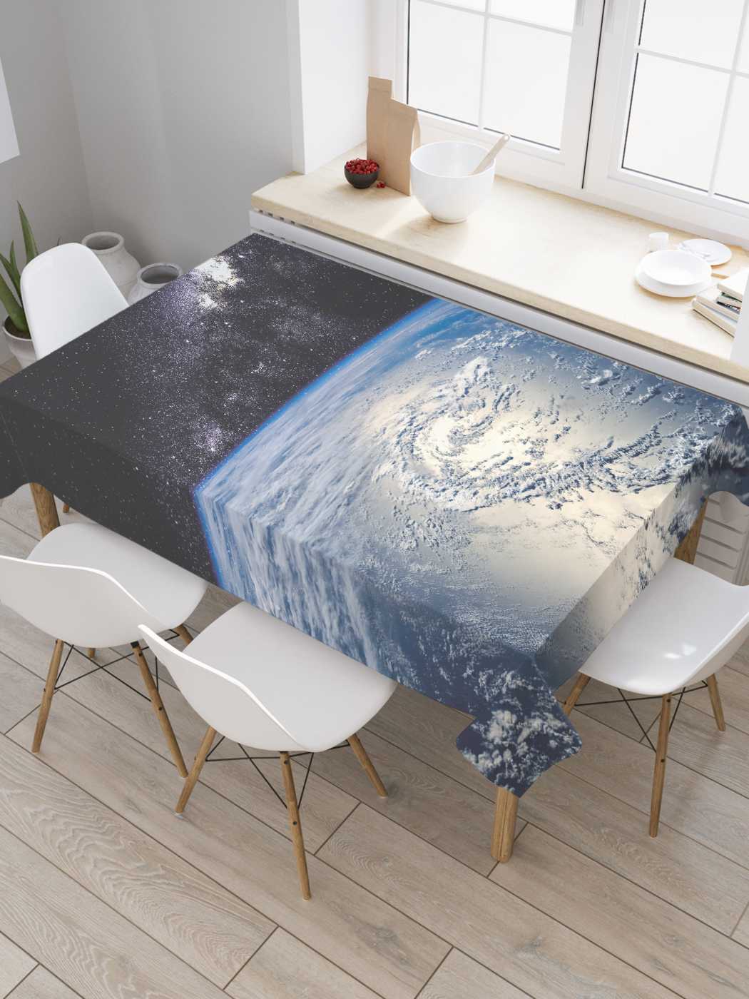 

Скатерть прямоугольная JoyArty "Земля и Млечный путь" из оксфорда, 180x145 см, Серый, Земля и Млечный путь