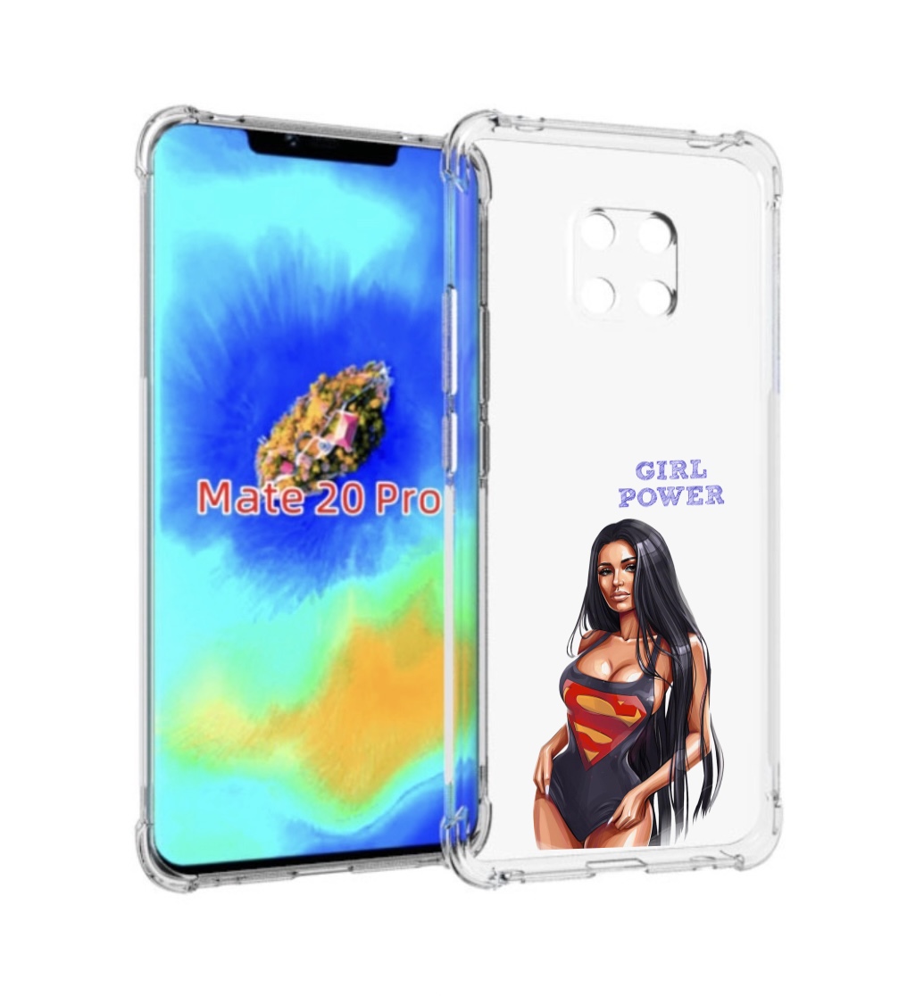

Чехол MyPads Девушка-супермен женский для Huawei Mate 20 Pro/Mate 20 RS 6.39, Прозрачный, Tocco