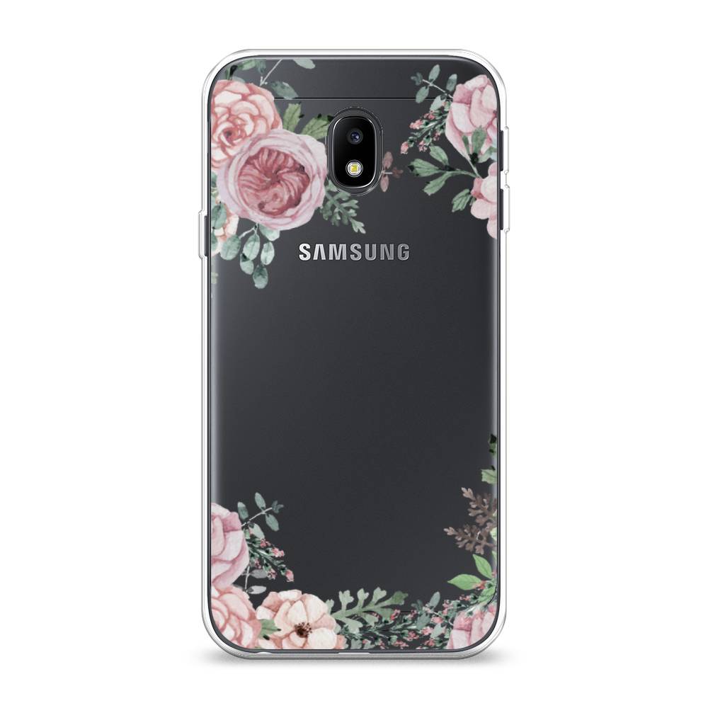 

Чехол Awog на Samsung Galaxy J3 2017 / Самсунг J3 2017 "Нежные розы акварель", Прозрачный;розовый;зеленый, 22550-8
