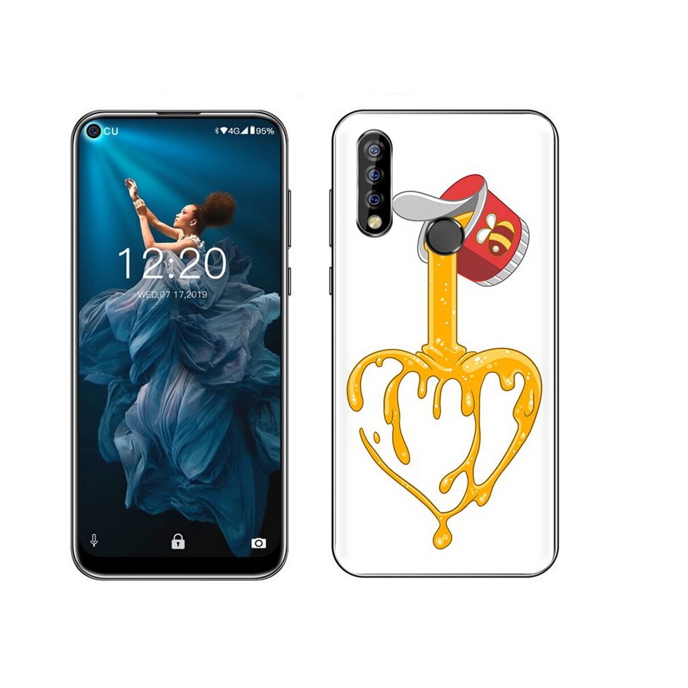 

Чехол MyPads Tocco для Oukitel C17 Pro медовое сердце, Прозрачный, Tocco