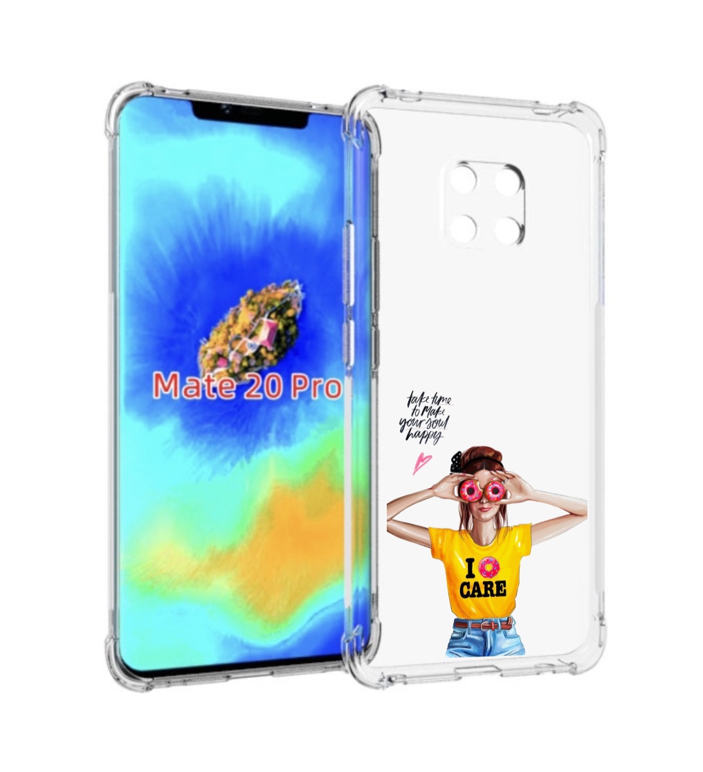 Чехол MyPads Девушка-с-пончиками женский для Huawei Mate 20 Pro/Mate 20 RS 6.39