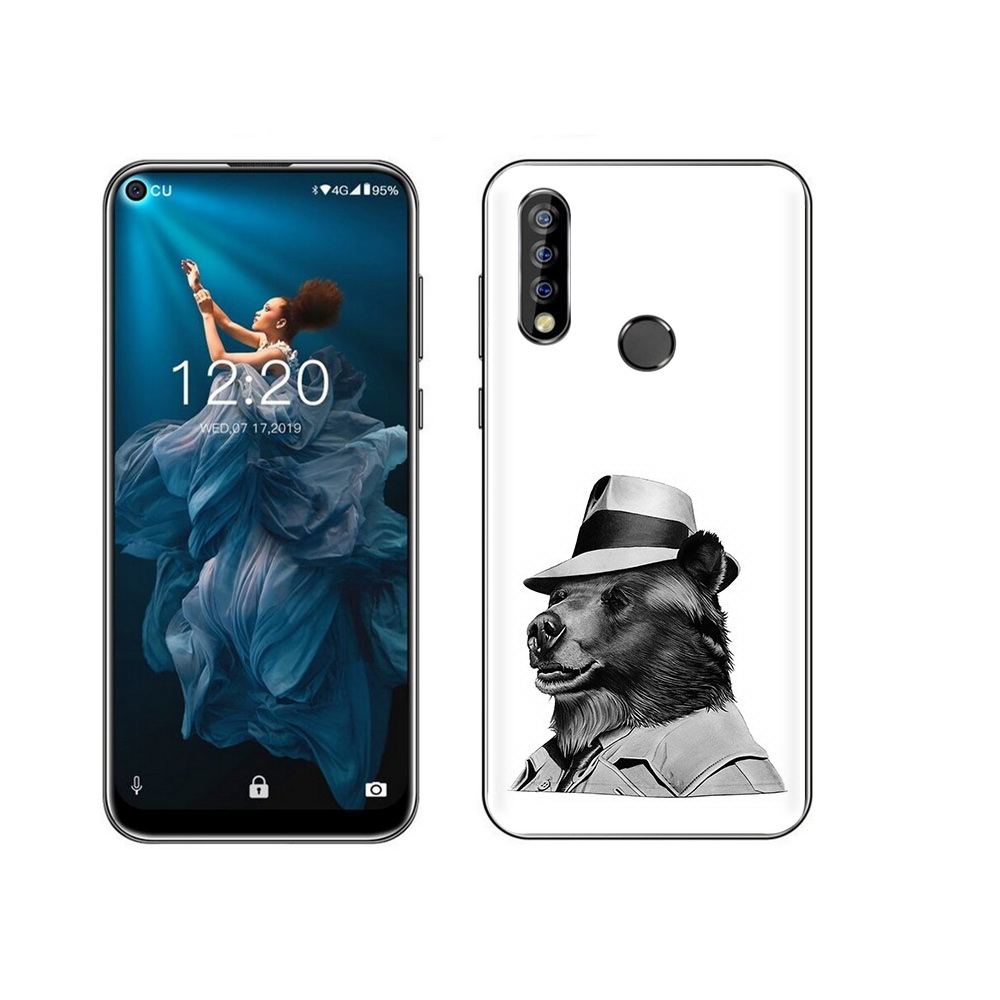 Чехол MyPads Tocco для Oukitel C17 Pro медведь в шляпе