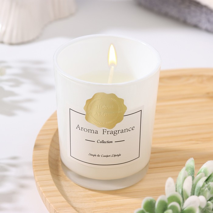 

Свеча ароматическая Aroma Candle,9667572, белый чай, белая, 5,5х6,5 см