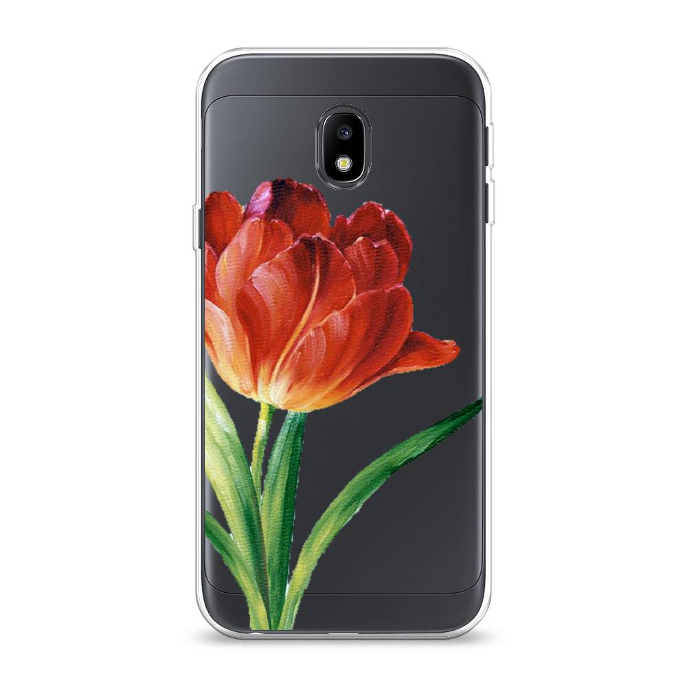 

Чехол Awog на Samsung Galaxy J3 2017 / Самсунг J3 2017 "Красный тюльпан", Оранжевый;зеленый, 22550-8