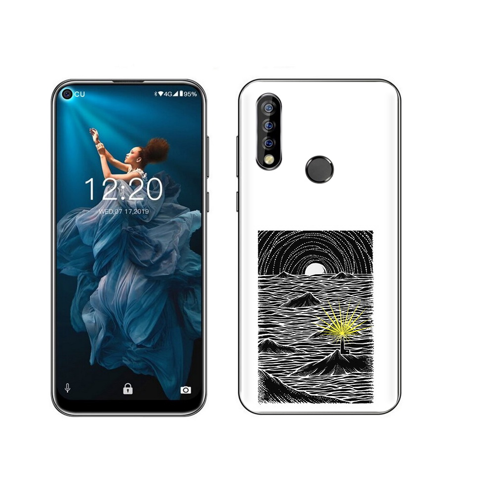 

Чехол MyPads Tocco для Oukitel C17 Pro маяк в черно белом море, Прозрачный, Tocco