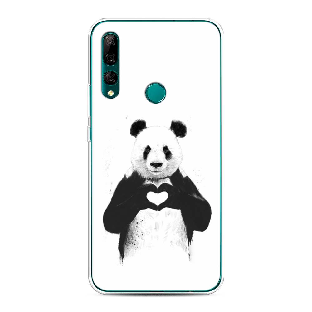 

Чехол Awog на Huawei Y9 Prime 2019 "Панда love", Серебристый, 611950-10