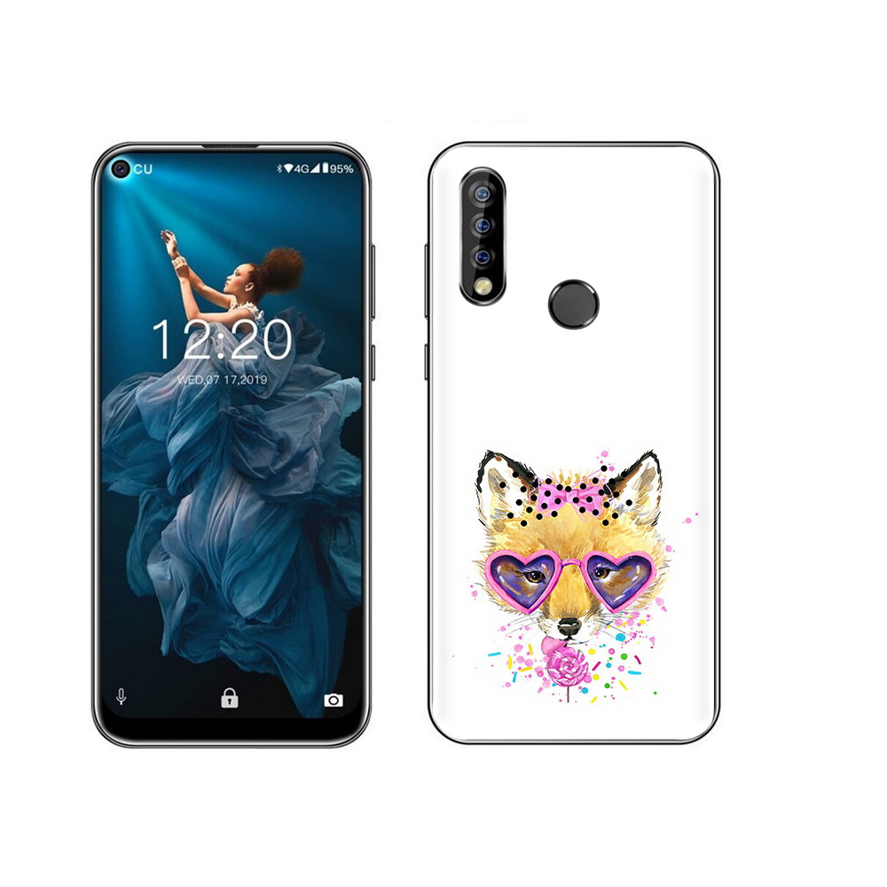 

Чехол MyPads Tocco для Oukitel C17 Pro лисенок с бантиком, Прозрачный, Tocco