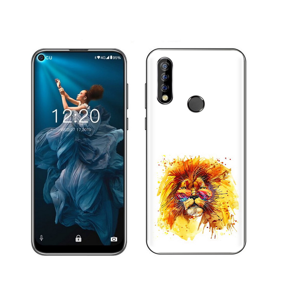 

Чехол MyPads Tocco для Oukitel C17 Pro лев в очках, Прозрачный, Tocco
